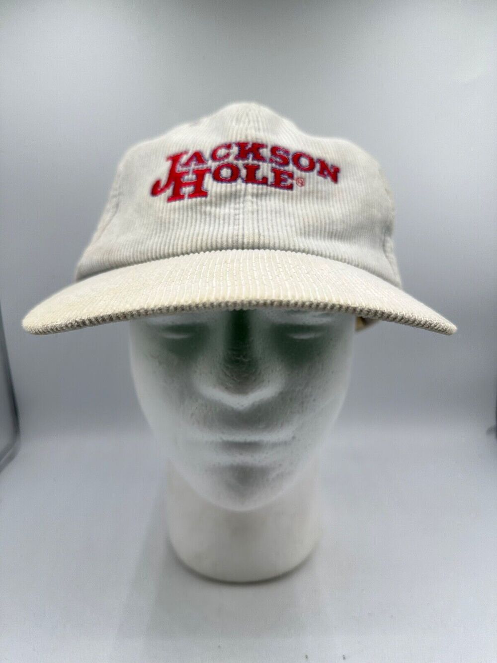 Vintage Jackson Hole Wyoming Corduroy Snapback Baseball Hat Gray Cap Yupoong